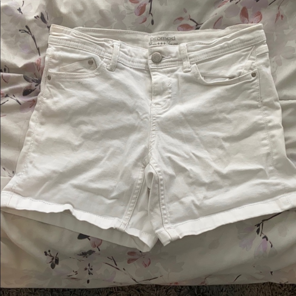 White denim shorts